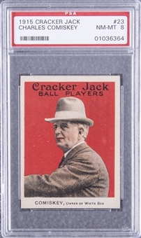 1915 Cracker Jack #23 Charles Comiskey – PSA NM-MT 8